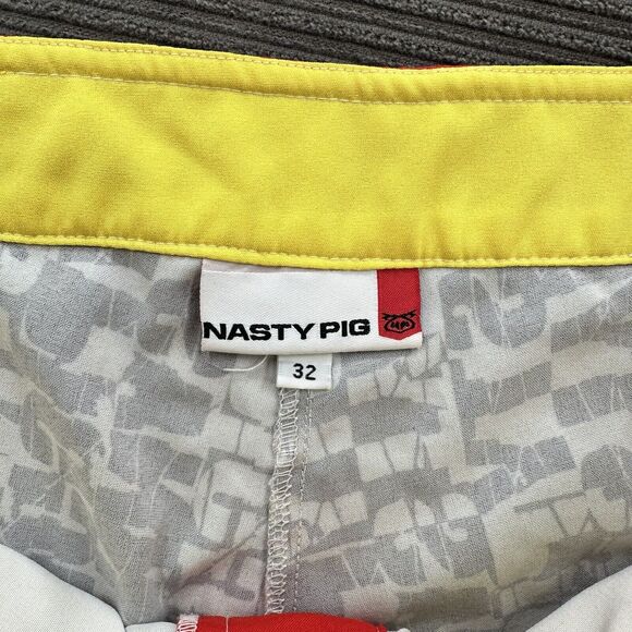 Nasty Pig Board Shorts Men 32 Red Black Polyester Beach Swimming Outdoors. - Picture 3 of 8